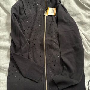 Anne Klein Black Studded Hoodie